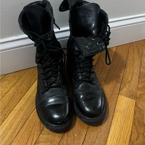 Rocky Men's Black Leather Lace-Up Boots